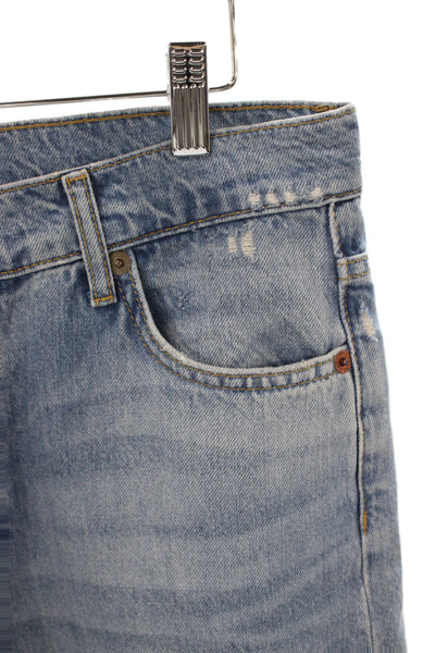 Zara Womens Wide Leg High Rise Blue Jeans Button Closure 100% Cotton Size 6