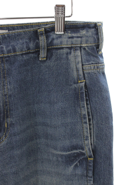Zara Womens Mom High Rise Jeans Blue Cotton Button Fly 29 Inseam Size 6