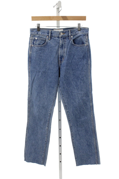 Slvrlake Womens Straight Jeans Blue High Rise Cotton Size 27