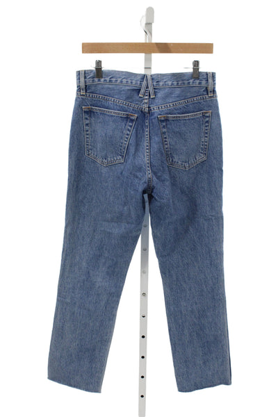 Slvrlake Womens Straight Jeans Blue High Rise Cotton Size 27