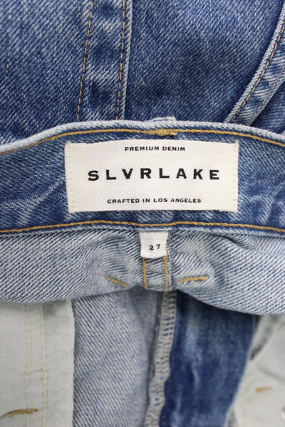 Slvrlake Womens Straight Jeans Blue High Rise Cotton Size 27