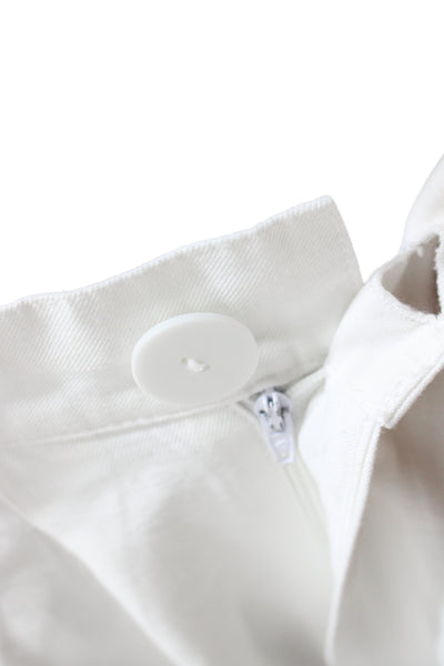 Nonchalant Label Womens Dress Pants White Button Solid Polyester Size M