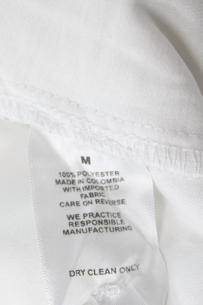 Nonchalant Label Womens Dress Pants White Button Solid Polyester Size M