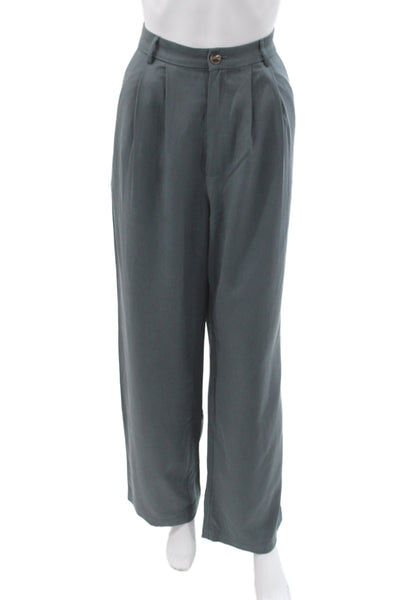 Reformation Womens Gray Tencel Lyocell Dress Pants Button Size 2