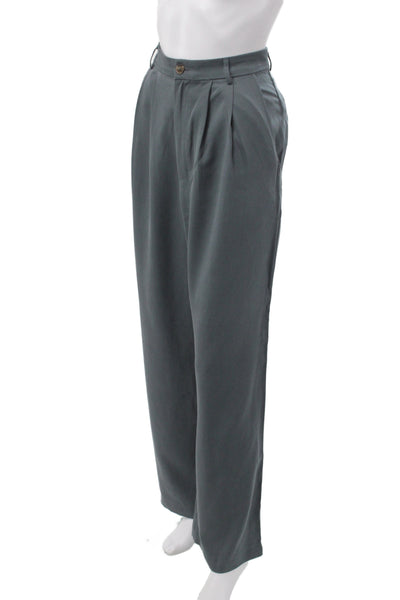 Reformation Womens Gray Tencel Lyocell Dress Pants Button Size 2