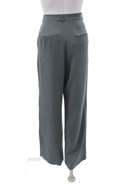 Reformation Womens Gray Tencel Lyocell Dress Pants Button Size 2