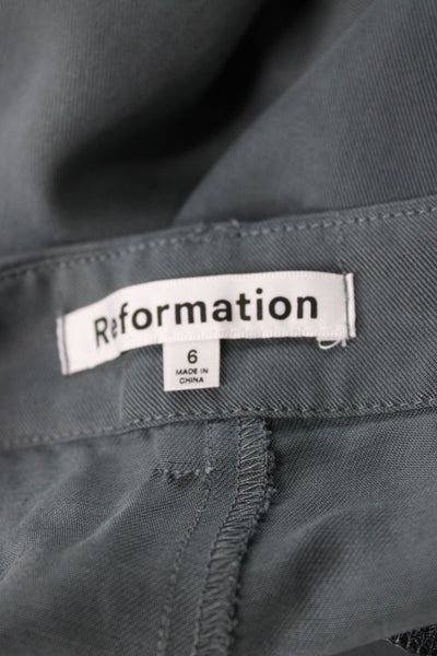 Reformation Womens Gray Tencel Lyocell Dress Pants Button Size 2