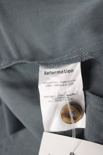 Reformation Womens Gray Tencel Lyocell Dress Pants Button Size 2