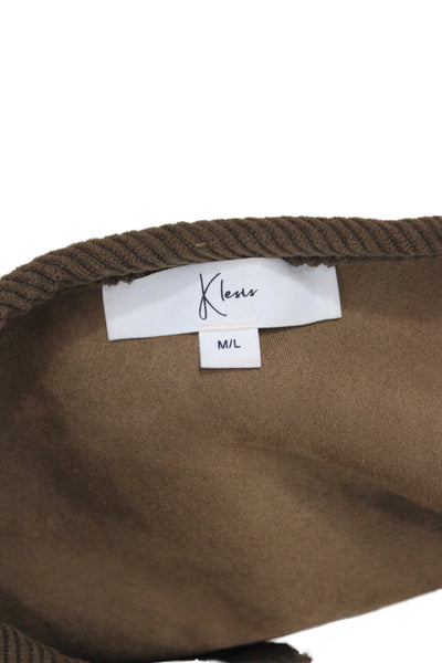 Klesis Womens Basic Jacket Sleeveless Beige Button Polyester Casual Size M