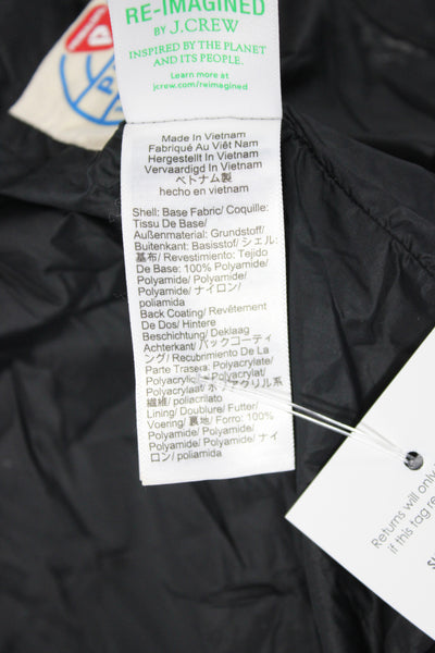J Crew Womens Puffer Vest Black Snap Sleeveless Polyamide Size XL