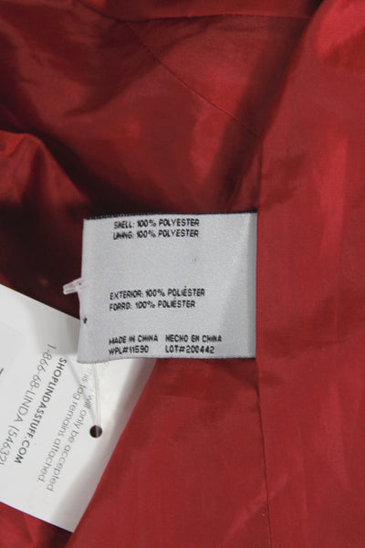 Johnston & Murphy Women Red Polyester Anorak Drawstring Long Sleeve Size L