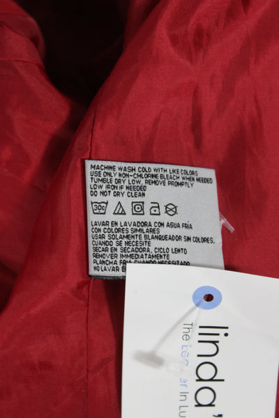 Johnston & Murphy Women Red Polyester Anorak Drawstring Long Sleeve Size L