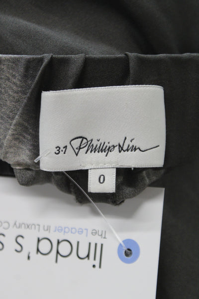 3.1 Phillip Lim Womens Ankle Gray Silk Pants Size 0
