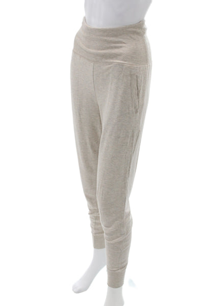 Beyond Yoga Womens Ribbed High Waisted Jogger Yoga Pants Beige Size XS