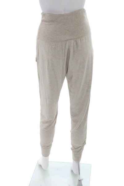 Beyond Yoga Womens Ribbed High Waisted Jogger Yoga Pants Beige Size XS
