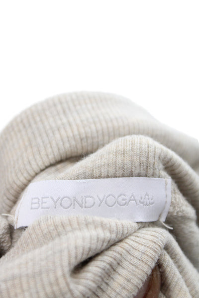 Beyond Yoga Womens Ribbed High Waisted Jogger Yoga Pants Beige Size XS