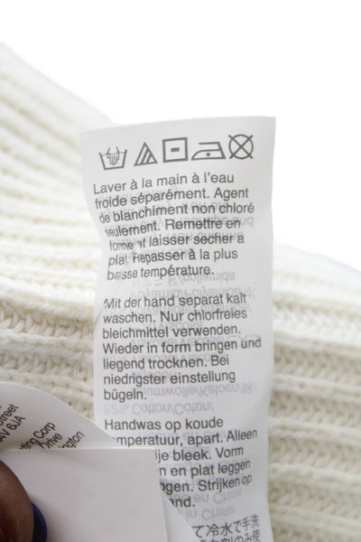 Madewell Women Pullover Ivory Cotton Crewneck Long Sleeve Size S