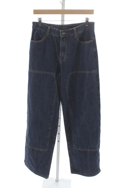 Lioness Womens Wide Leg High Rise Jeans Blue Cotton 30 Inseam Size S