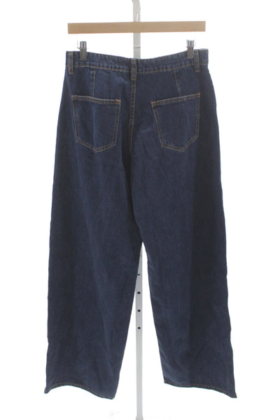 Lioness Womens Wide Leg High Rise Jeans Blue Cotton 30 Inseam Size S