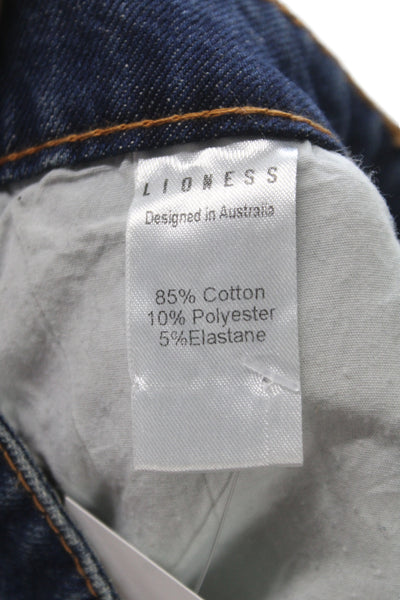 Lioness Womens Wide Leg High Rise Jeans Blue Cotton 30 Inseam Size S