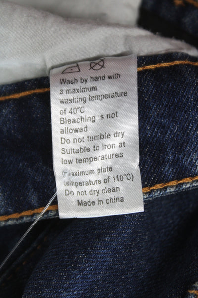 Lioness Womens Wide Leg High Rise Jeans Blue Cotton 30 Inseam Size S