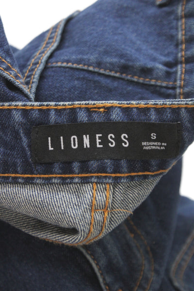 Lioness Womens Wide Leg High Rise Jeans Blue Cotton 30 Inseam Size S
