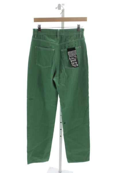 Ksubi Women Straight High Rise Jeans Green Size 26