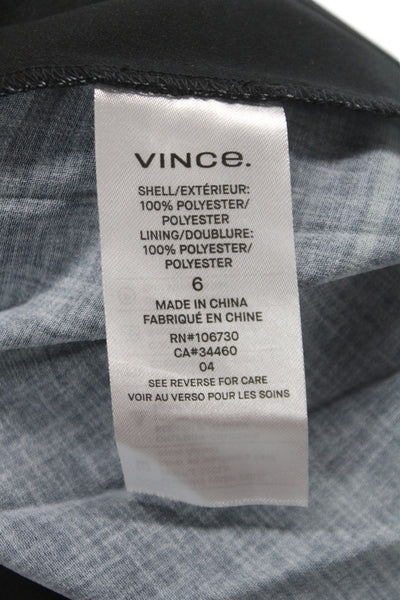 Vince Womens Black Pleated Midi Skirt Zip Closure 100% Polyester Size 6