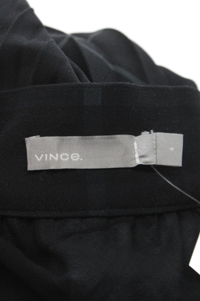 Vince Womens Black Pleated Midi Skirt Zip Closure 100% Polyester Size 6