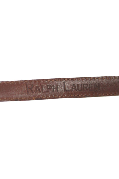Ralph Lauren Womens Ostrich Frame Buckle Skinny Belt Beige Size 30