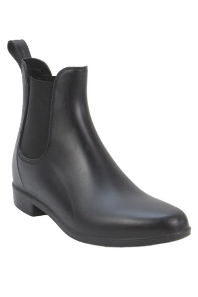 J Crew Womens Rubber Pull On Chelsea Boots Black Size 8