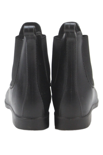 J Crew Womens Rubber Pull On Chelsea Boots Black Size 8