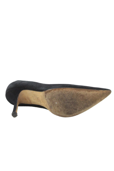 Jimmy Choo Womens Suede Pointed Toe Heels Pumps Black Size 38.5 8.5