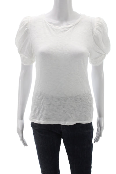 Goldie Womens Jersey T-Shirt White Pima Cotton Short Sleeve Size S