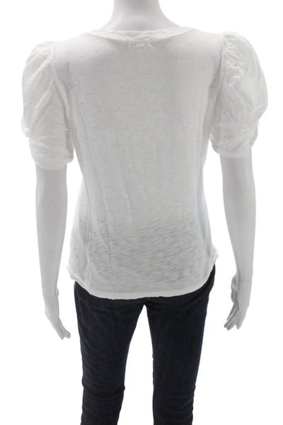 Goldie Womens Jersey T-Shirt White Pima Cotton Short Sleeve Size S