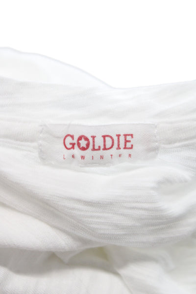 Goldie Womens Jersey T-Shirt White Pima Cotton Short Sleeve Size S