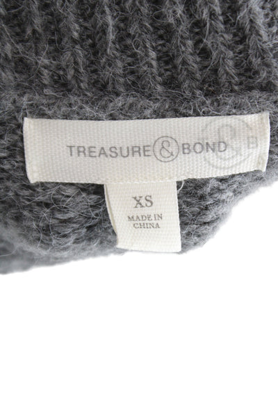 Treasure & Bond Womens Gray Crew Neck Pullover Sweater Size XS