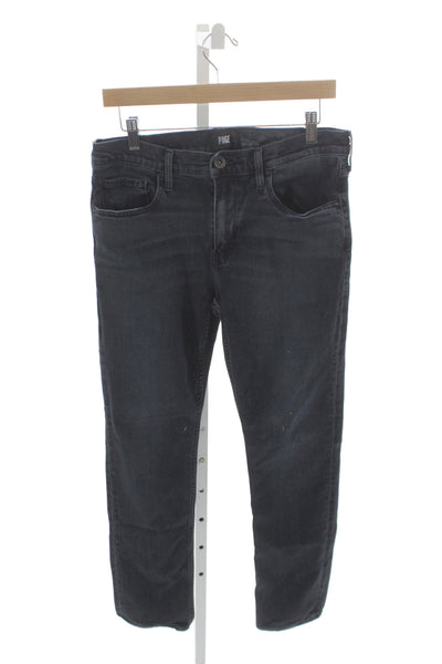 Paige Black Label Women Straight Jeans Black Cotton Blend Size 32