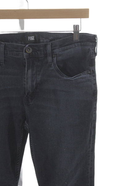 Paige Black Label Women Straight Jeans Black Cotton Blend Size 32