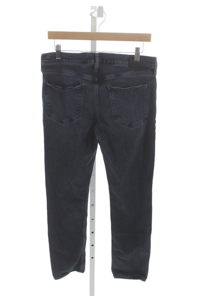 Paige Black Label Women Straight Jeans Black Cotton Blend Size 32
