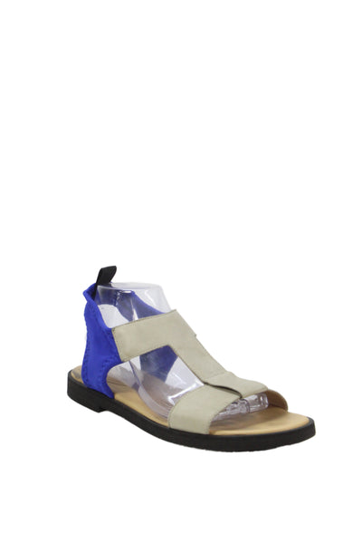 MM6 Maison Margiela Womens Leather Slip On Open Toe Sandals Shoes Beige Sz 10.5