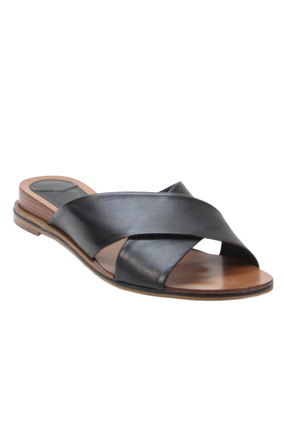 Derek Lam 10 Crosby Womens Leather Crisscross Sandals Shoes Black Size 10M