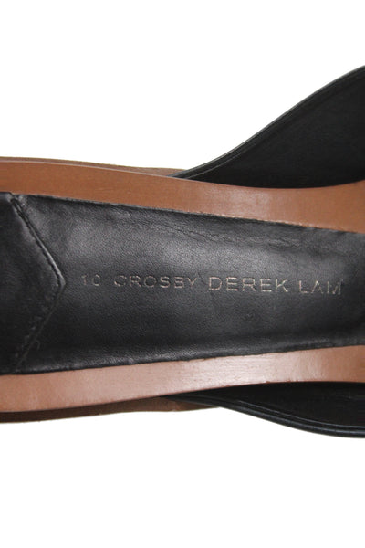 Derek Lam 10 Crosby Womens Leather Crisscross Sandals Shoes Black Size 10M
