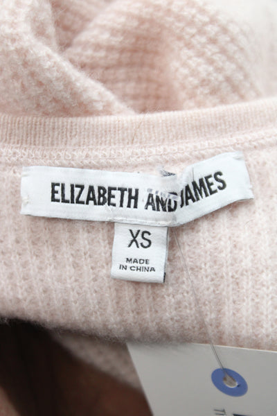 Elizabeth & James Women Pink Cashmere Crewneck Sweater Size XS