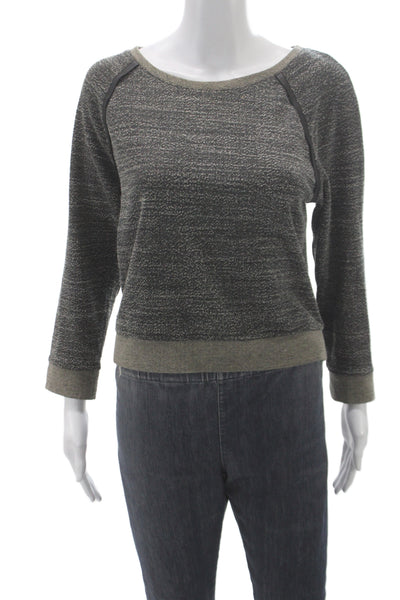 Alice + Olivia Womens Gray Basic Scoop Neck Cotton Long Sleeve T-Shirt Size M