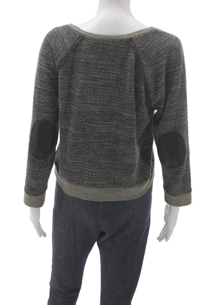 Alice + Olivia Womens Gray Basic Scoop Neck Cotton Long Sleeve T-Shirt Size M