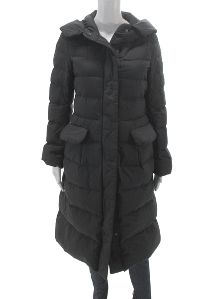 +J Womens Black Down Puffer Jacket Snap Closure Size S