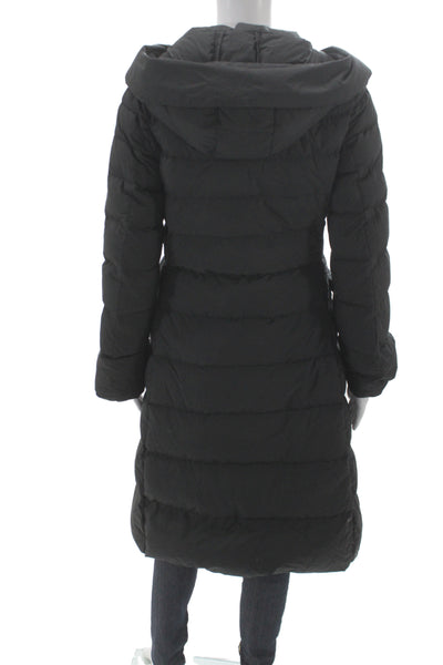 +J Womens Black Down Puffer Jacket Snap Closure Size S