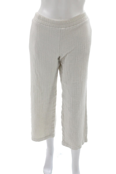 Sablyn Womens Cropped Beige Cotton Pants Pull On Size XS