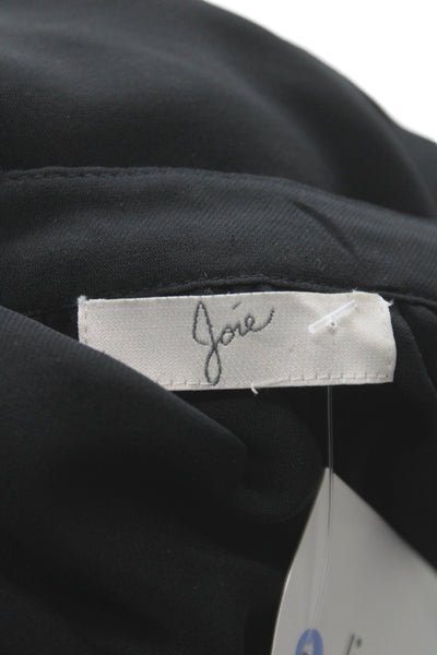 Joie Womens Basic V-Neck Silk 3/4 Sleeve Blouse Black Size S